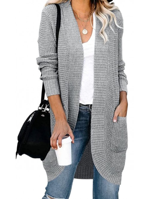 Women's Long Sleeve Open Front Cardigan Sweater Li...