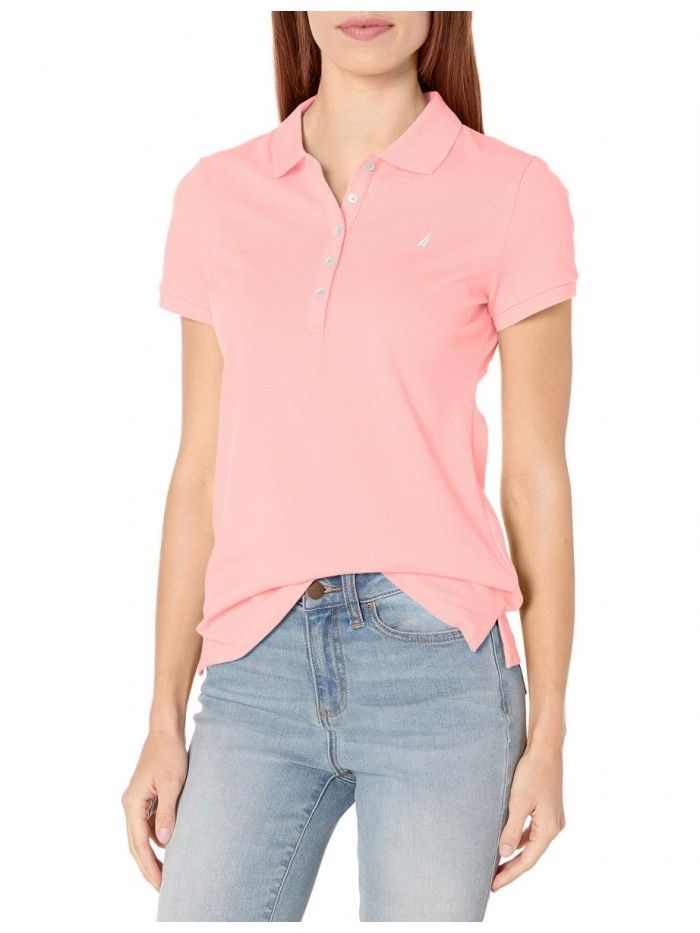 Women's 5-Button Short Sleeve Cotton Polo Shirt 