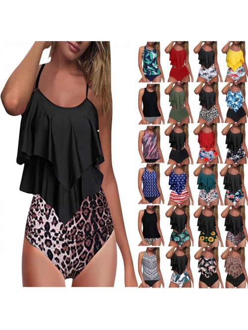 for Women Two Piece Bathing Suits Ruffled Flounce ...