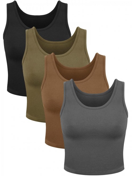 Pieces Women Basic Crop Tank Top Short Sleeveless ...