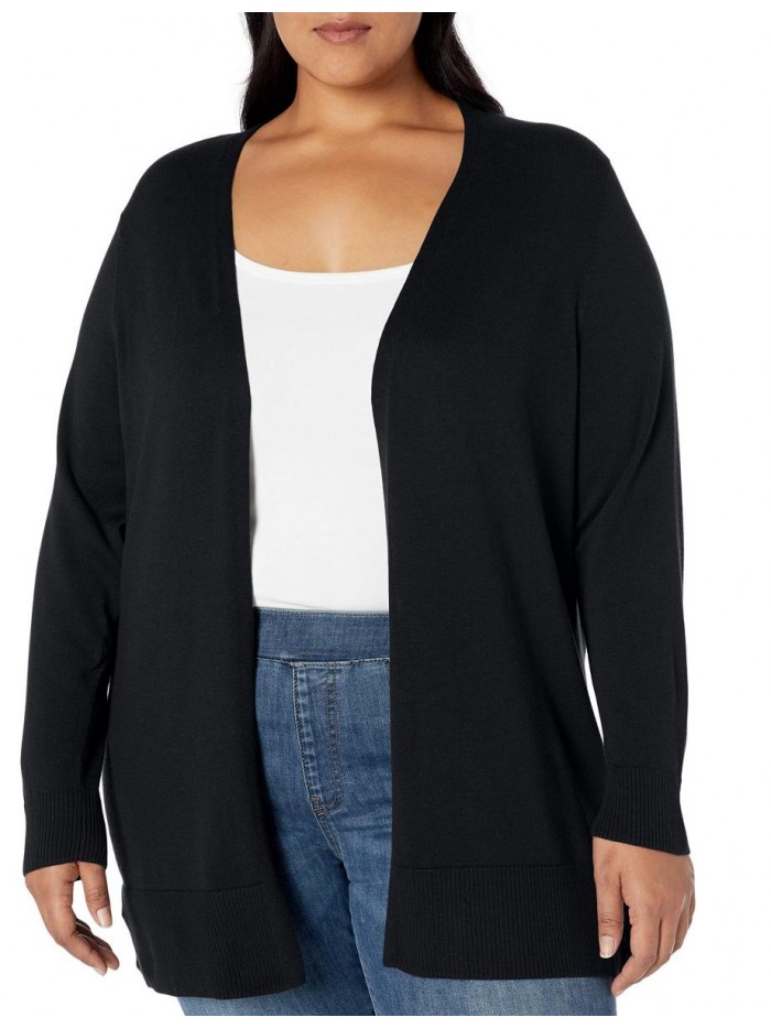 Women's Plus Size Lightweight Open-Front Cardigan Sweater  