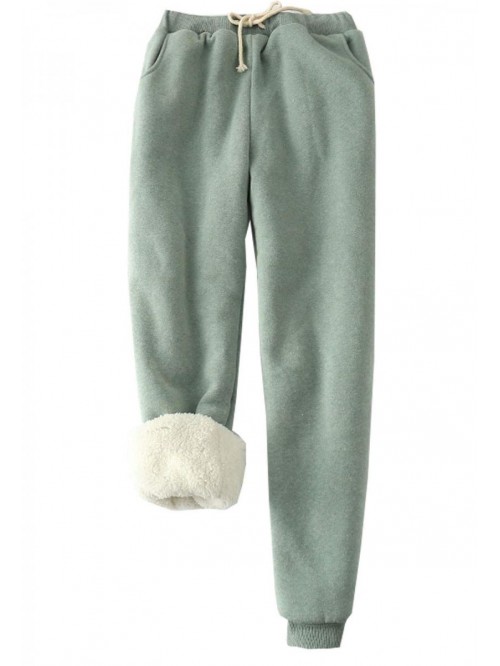 Women's Winter Warm Fleece Joggers Pants Sherpa Li...