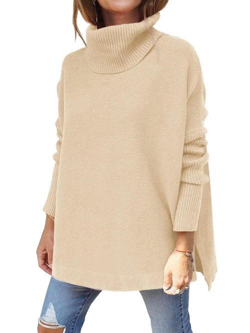 Women's Turtleneck Oversized Sweaters 2021 Fall Lo...