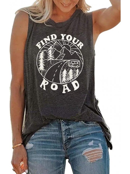 Womens Casual Loose Graphic Comfy Tank Tops Summer...