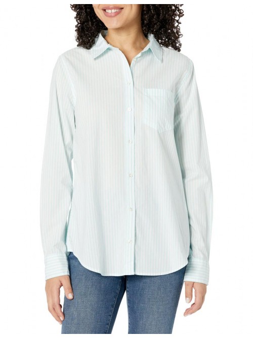 Women's Classic-Fit Long Sleeve Button Down Poplin...