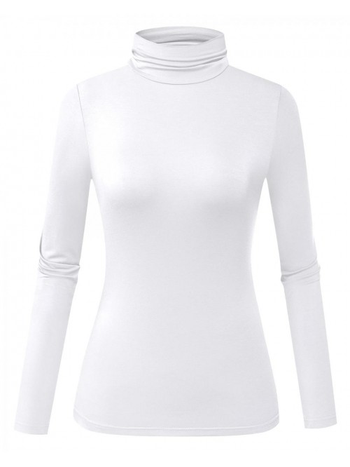 Womens Long Sleeve Turtleneck Slim Fitted Lightwei...