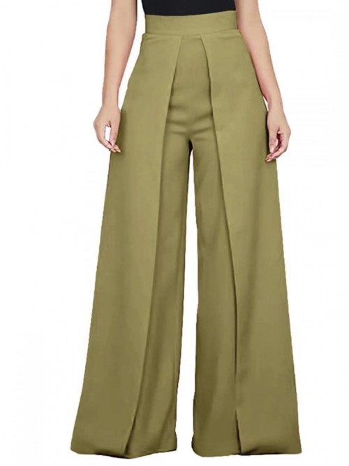 Waisted Wide Leg Pants for Women Elastic Waist Bac...