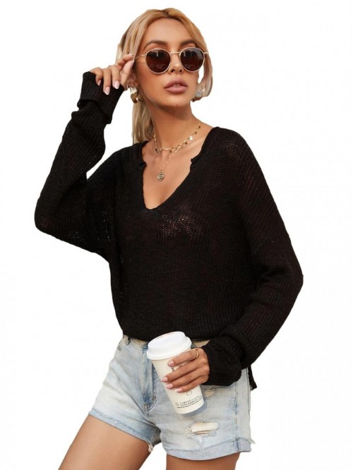 Women Long Sleeve Pullover Cover Up Knit Top Loose...