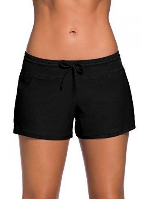 Women's Waistband Swimsuit Bottom Boy Shorts Swimm...