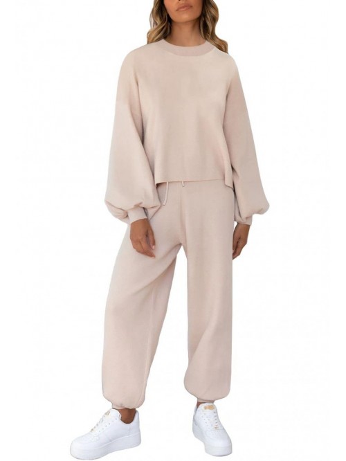 Women's 2 Piece Outfits Sweatsuit Casual Knit Pull...