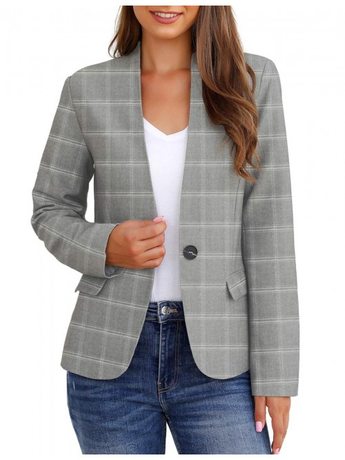 Women's Business Casual Pockets Work Office Blazer...