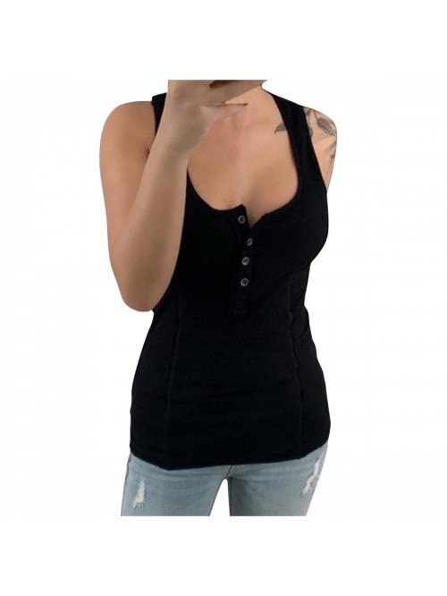 Women Vest T-Shirt Solid Solor Slip Fashion Sleeve...