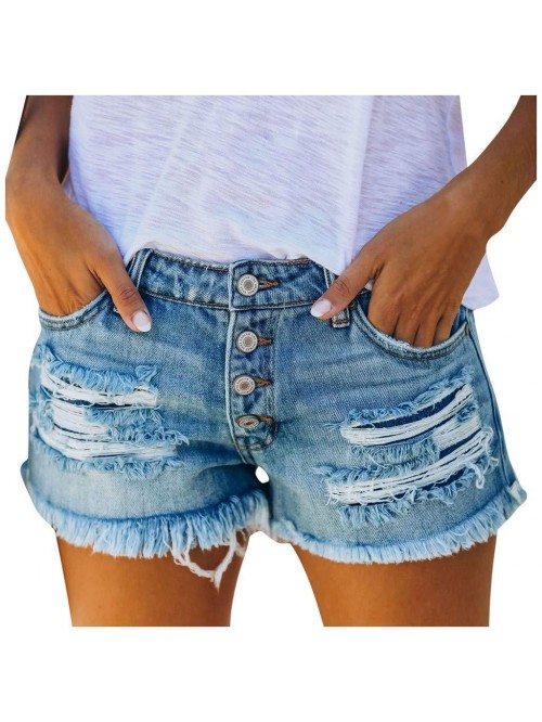 Casual Solid Stretchy Denim High Waisted Hem Curvy...