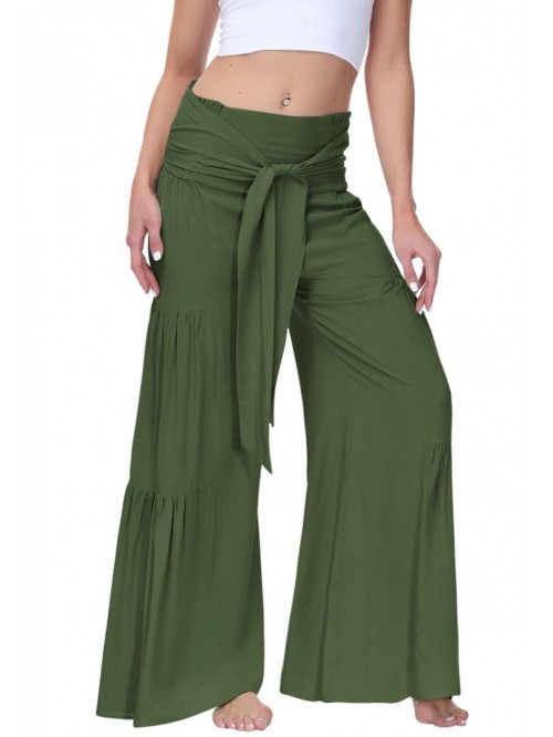 Womens Wide Leg Palazzo Pants Summer Loose Casual ...