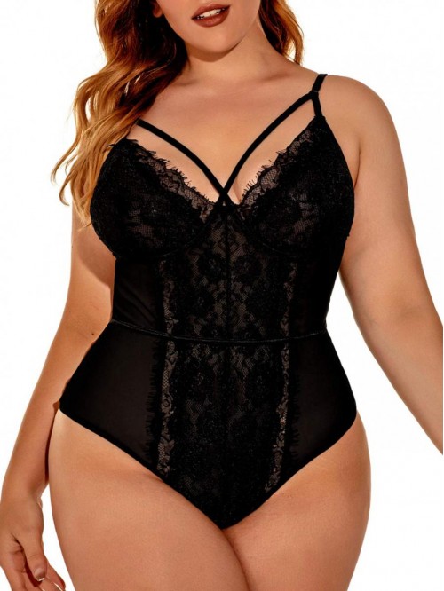 Plus Size Lingerie For Women,Sheer Lace Sexy V Nec...