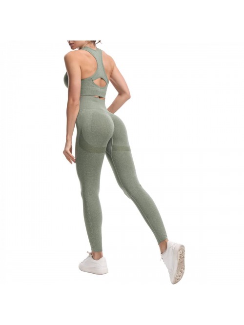 Women's Workout Outfit 2 Pieces Seamless Yoga Work...