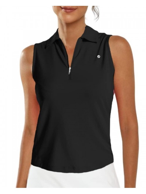 Women's Casual Sleeveless Golf Polo T Shirts 1/4 Z...