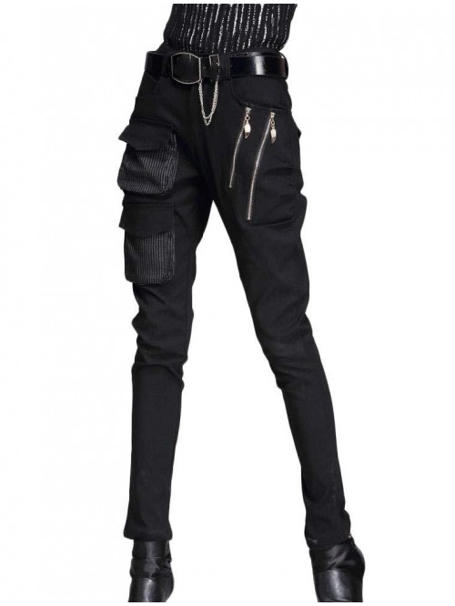 Pernalized Punk Street Style Harem Pants Patchwork...