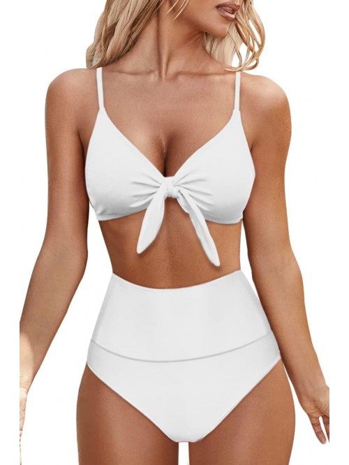 Women High Waisted Push Up Bikini Sets Tummy Contr...