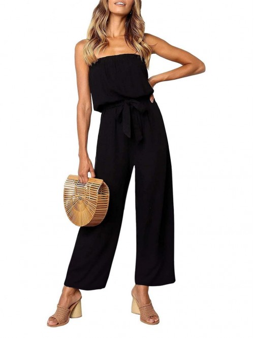 Women's Casual Off Shoulder Solid Color Strapless ...