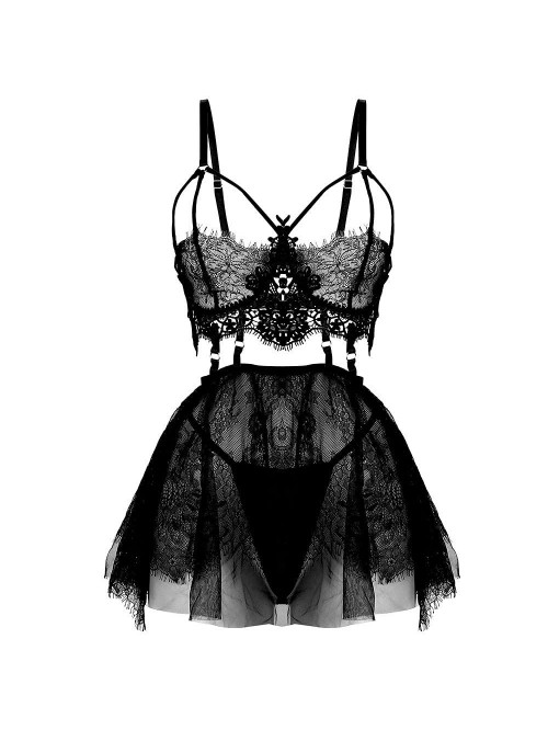 Size Lingerie for Women Lace Black Babydoll Sexy M...