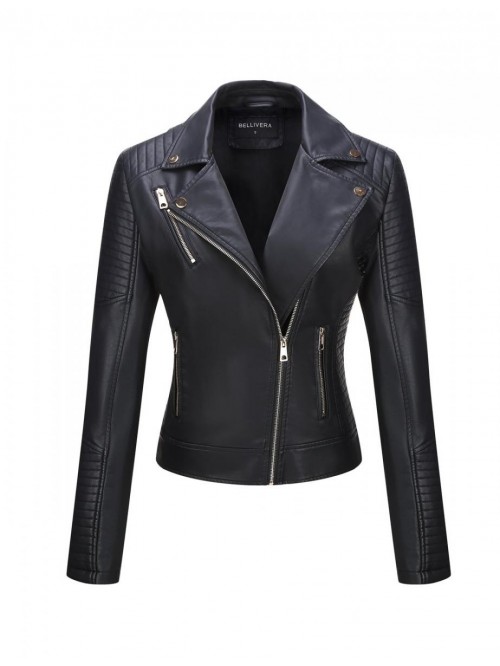 Women Faux Leather Casual Jacket, Fall and Spring ...