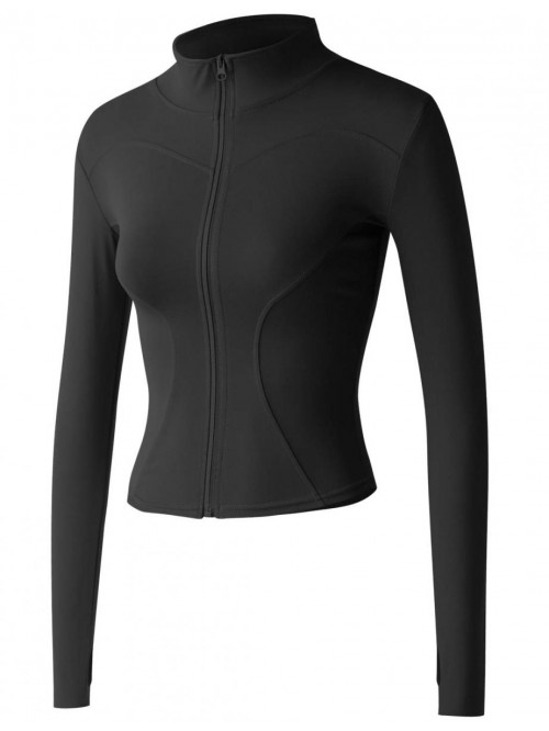 Women's Slim Fit Lightweight Athletic Full Zip Str...