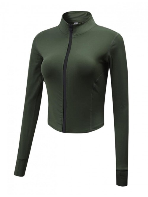 Women's Athletic Full Zip Jacket Fitness Lightweig...