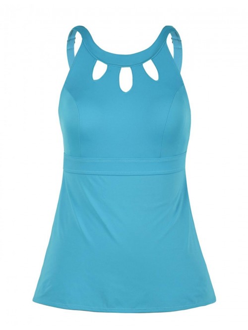 Women's Halter High Neck Tankini Top Key Hole Bath...