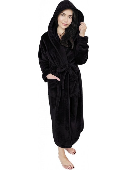 Threads Women Fleece Hooded Bathrobe - Plush Long ...