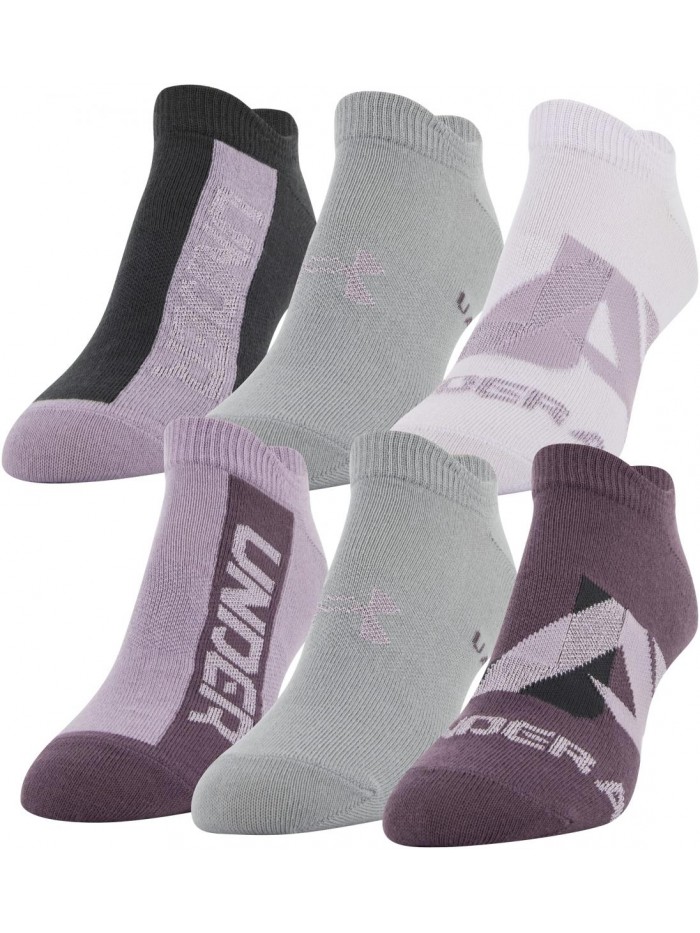 Armour womens Essential 2.0 Lightweight No Show Socks, 6-pairs 