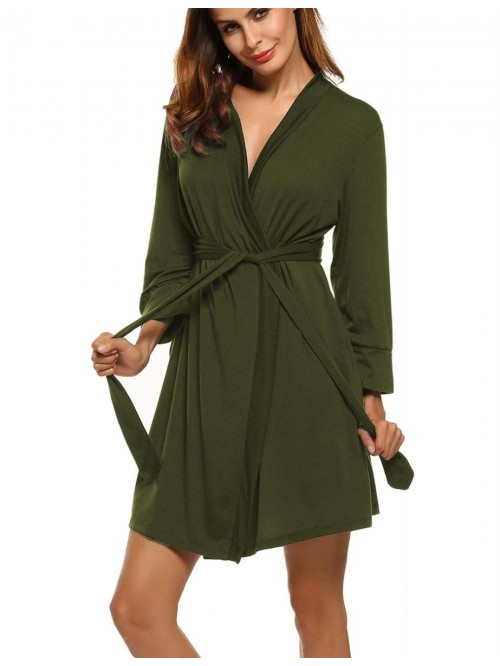 Womens Robe Lightweight Kimono Robes Short Knit Ba...