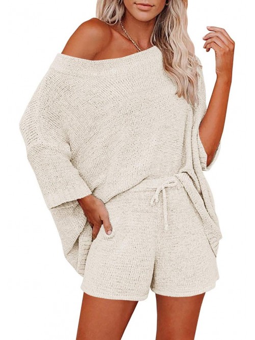 Womens 2 Piece Outfits Sweater Sets Off Shoulder K...