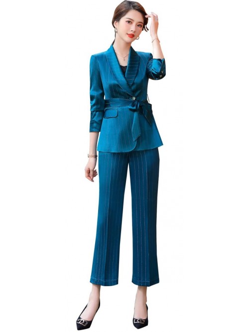 Women's Blazer Suits Two Piece Solid Work Pant Sui...